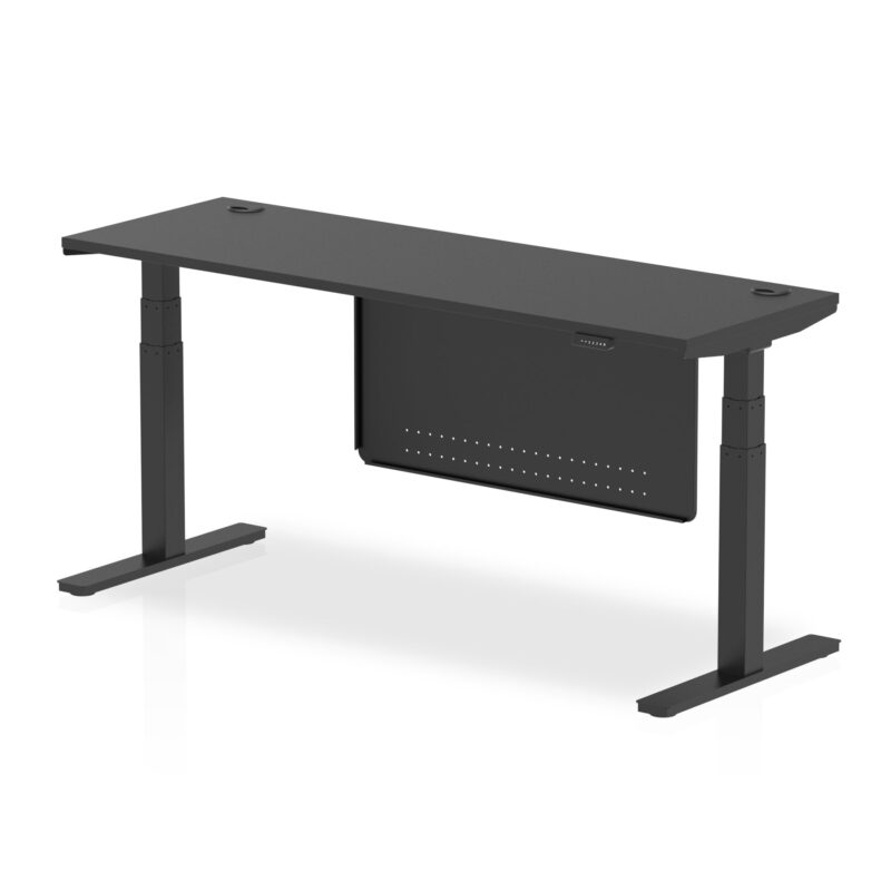 OE - Air Height Adjustable Slimline Desk with Cable Ports with Steel Modesty Panel - Image 81