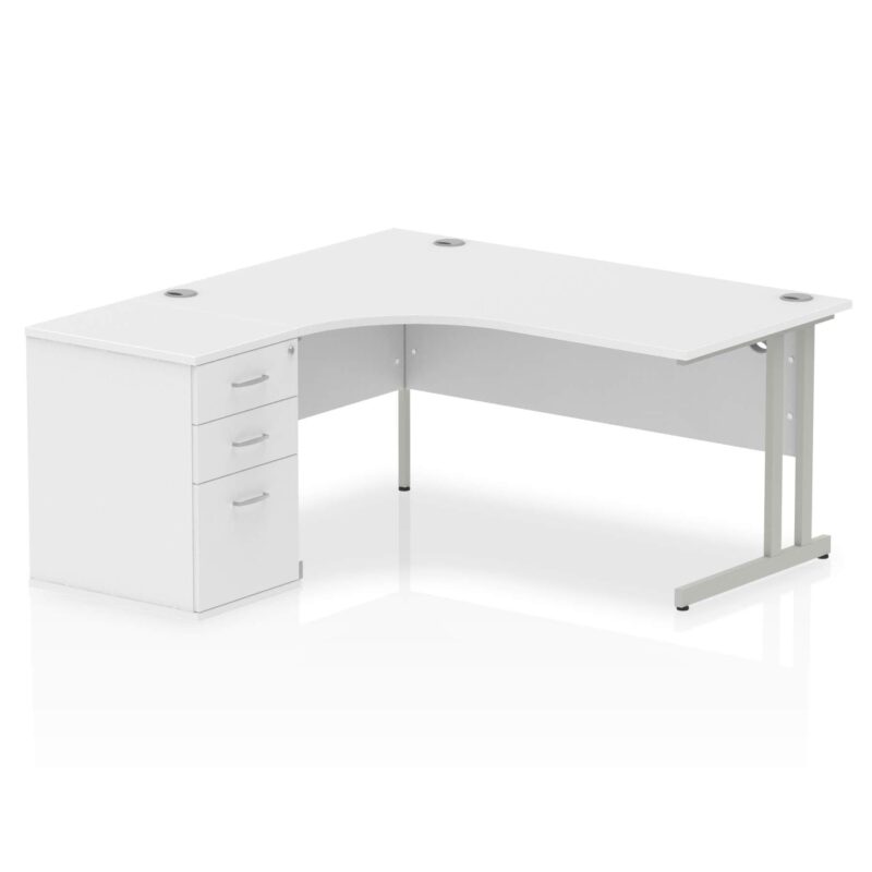 Impulse 1600mm Cantilever Left Crescent Desk Workstation - Image 21