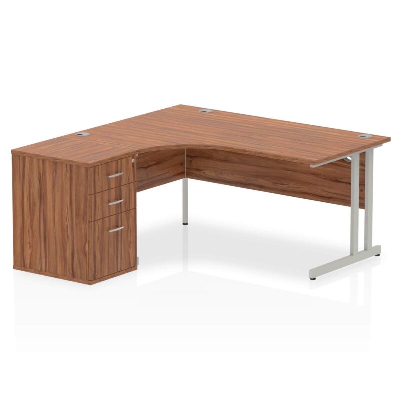 Impulse 1600mm Cantilever Left Crescent Desk Workstation - Image 17