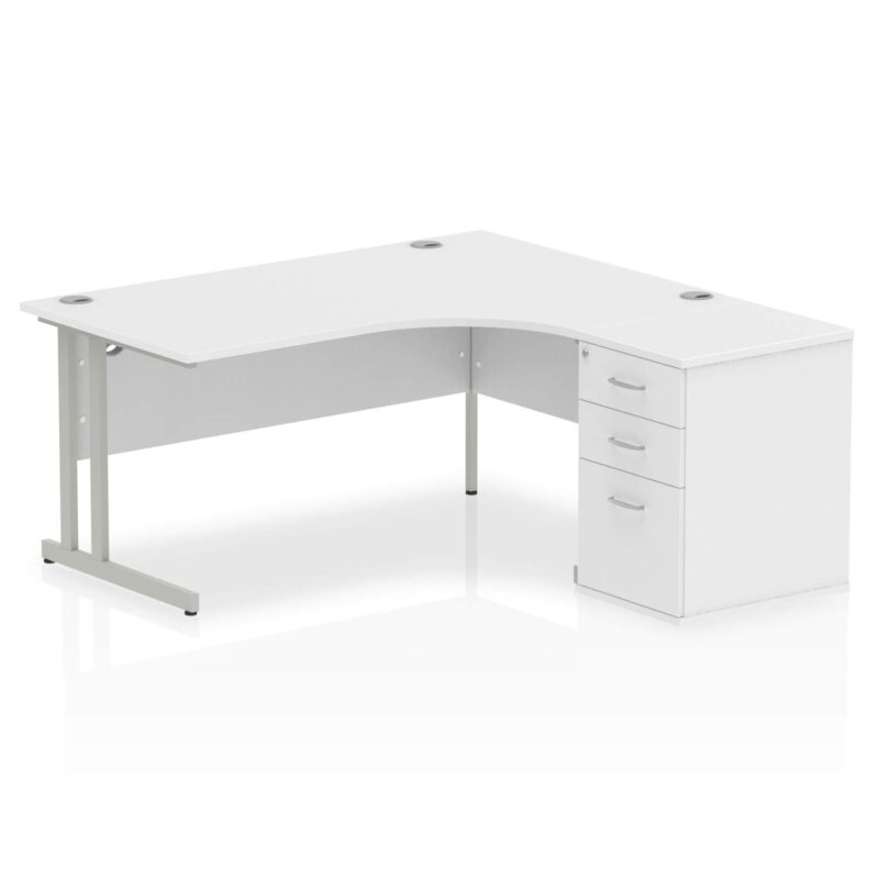 Impulse 1600mm Cantilever Right Crescent Desk Workstation - Image 21