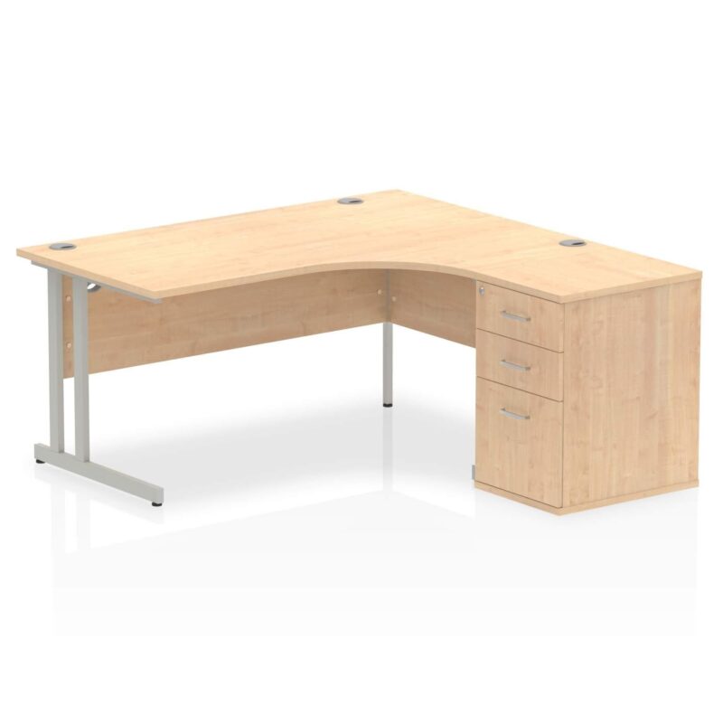 Impulse 1600mm Cantilever Right Crescent Desk Workstation - Image 9