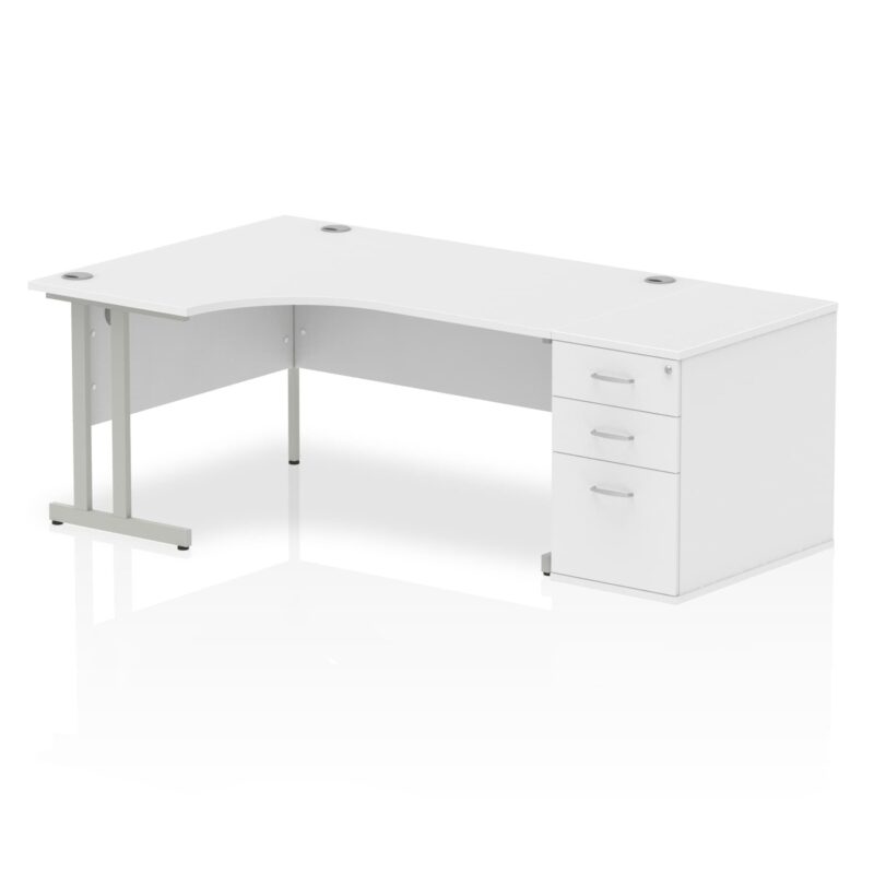 Impulse 1600mm Cantilever Left Crescent Desk Workstation - Image 23