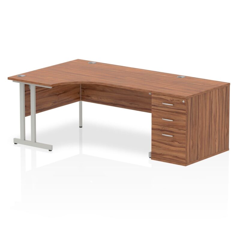 Impulse 1600mm Cantilever Left Crescent Desk Workstation - Image 19