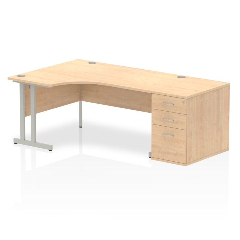 Impulse 1600mm Cantilever Left Crescent Desk Workstation - Image 11