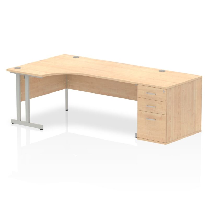 Impulse 1800mm Cantilever Left Crescent Desk Workstation - Image 7