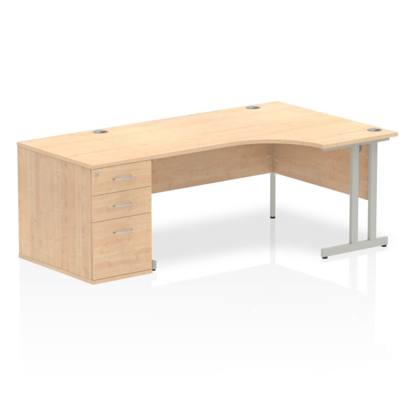 Impulse 1600mm Cantilever Right Crescent Desk Workstation - Image 11