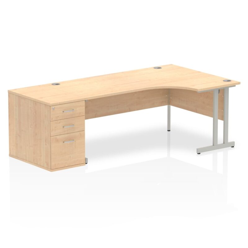 Impulse 1800mm Cantilever Right Crescent Desk Workstation - Image 9