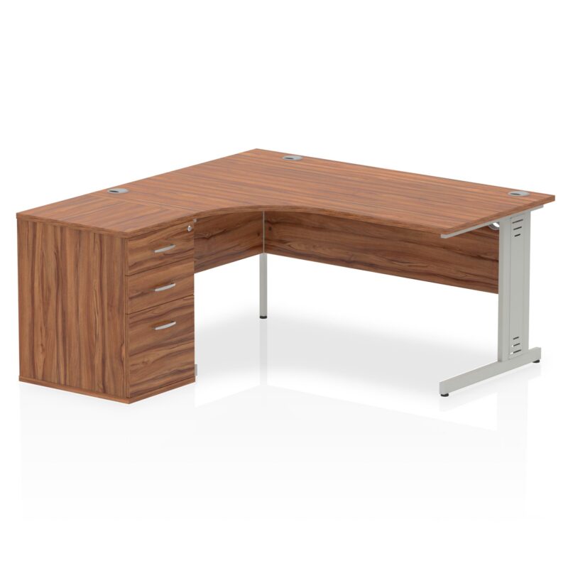 Impulse 1600mm Cable Managed Left Crescent Desk Workstation - Image 19