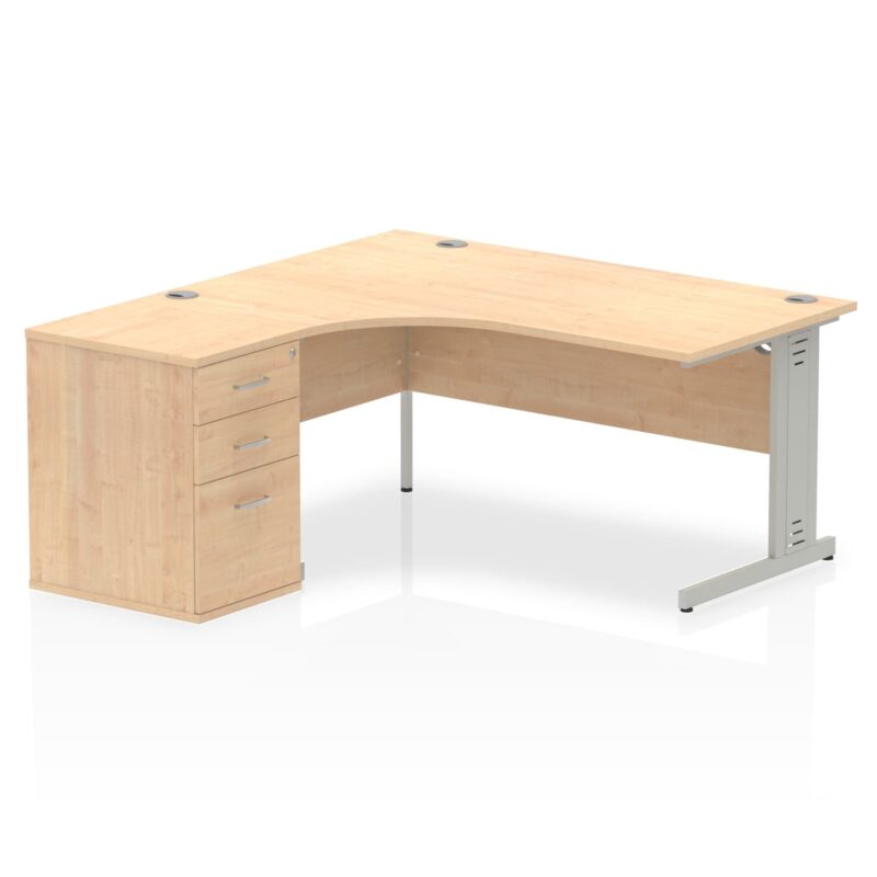 Impulse 1600mm Cable Managed Left Crescent Desk Workstation - Image 5