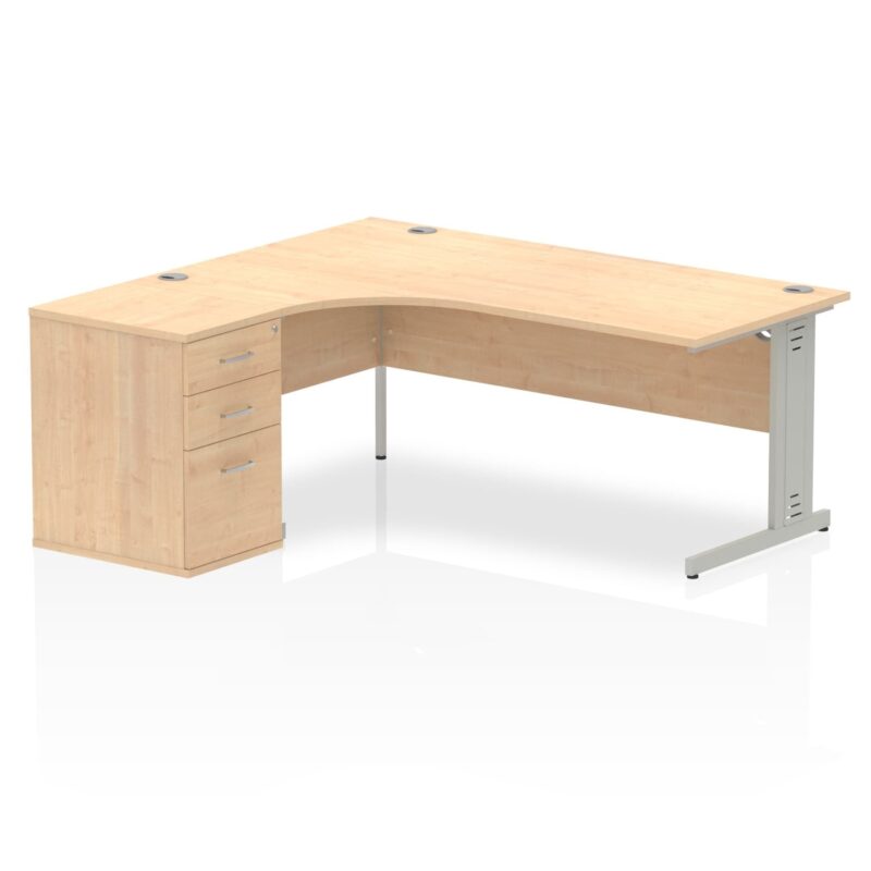 Impulse 1800mm Cable Managed Left Crescent Desk Workstation - Image 11