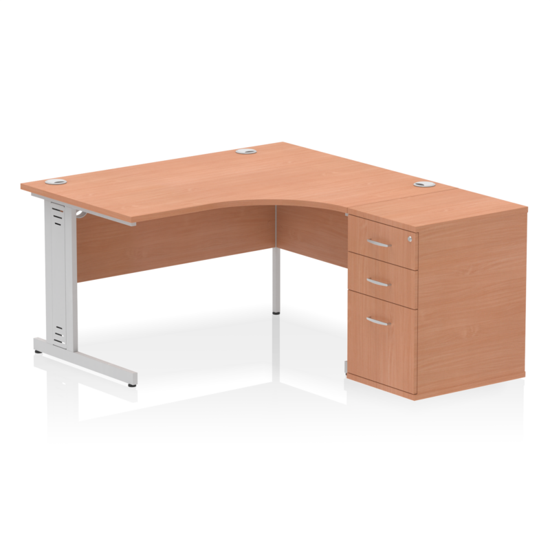 Impulse 1400mm Cable Managed Right Crescent Desk Workstation - Image 14