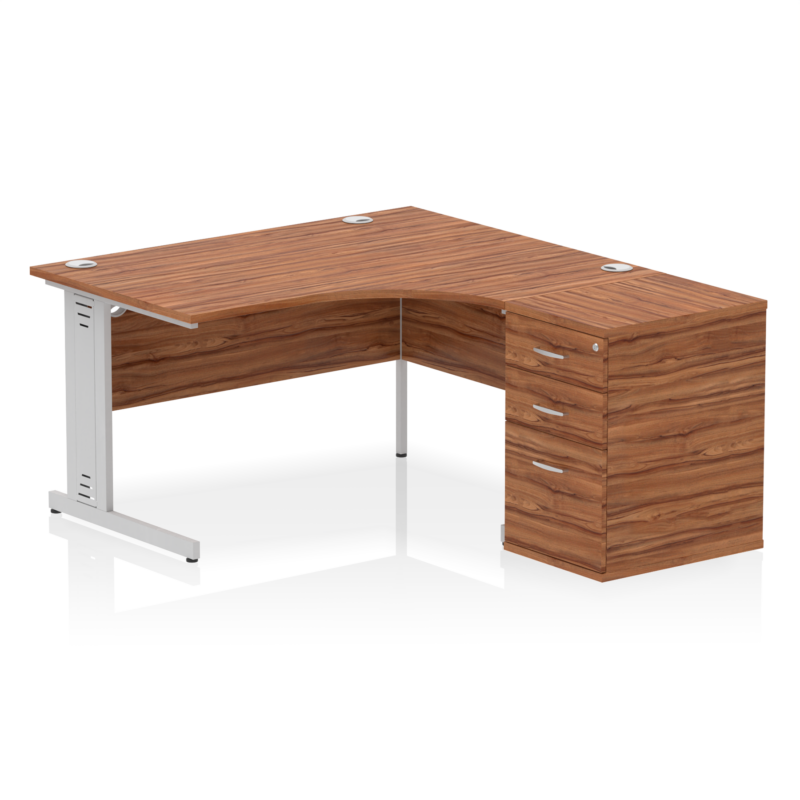 Impulse 1400mm Cable Managed Right Crescent Desk Workstation - Image 16