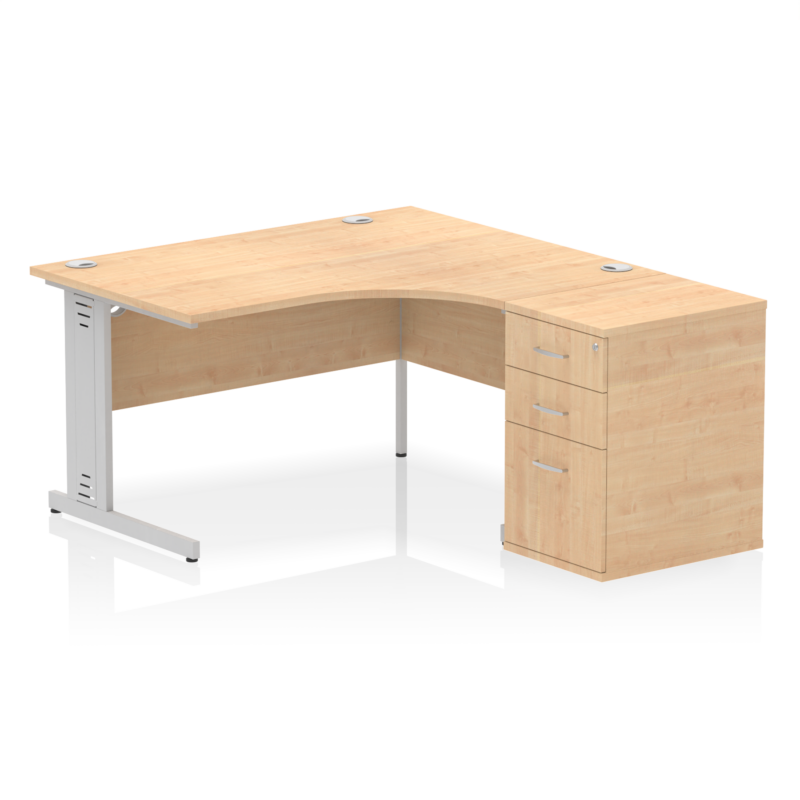 Impulse 1400mm Cable Managed Right Crescent Desk Workstation - Image 17
