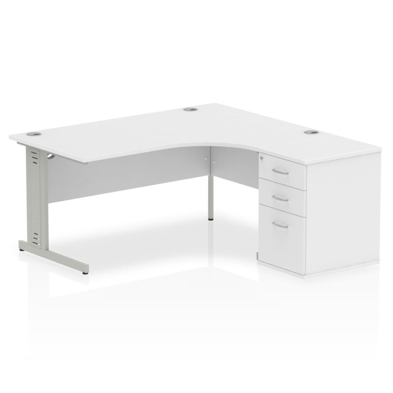 Impulse 1600mm Cable Managed Right Crescent Desk Workstation - Image 17