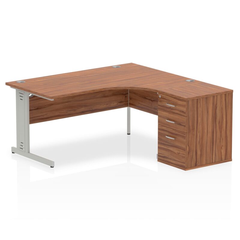 Impulse 1600mm Cable Managed Right Crescent Desk Workstation - Image 15