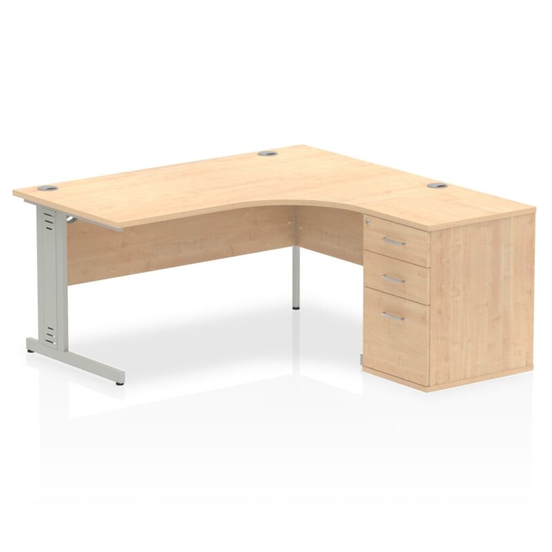 Impulse 1600mm Cable Managed Right Crescent Desk Workstation - Image 11