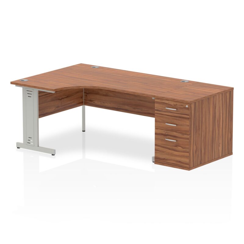 Impulse 1600mm Cable Managed Left Crescent Desk Workstation - Image 20