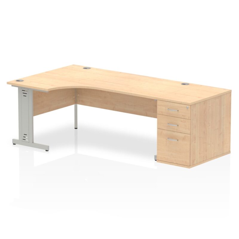 Impulse 1800mm Cable Managed Left Crescent Desk Workstation - Image 12