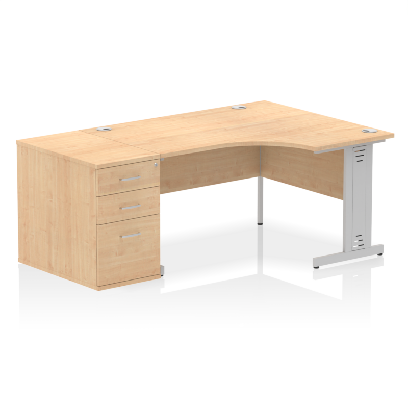 Impulse 1400mm Cable Managed Right Crescent Desk Workstation - Image 38