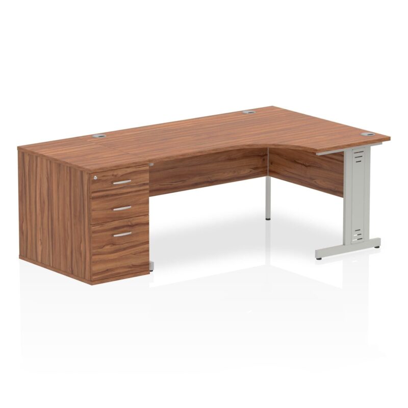 Impulse 1600mm Cable Managed Right Crescent Desk Workstation - Image 16