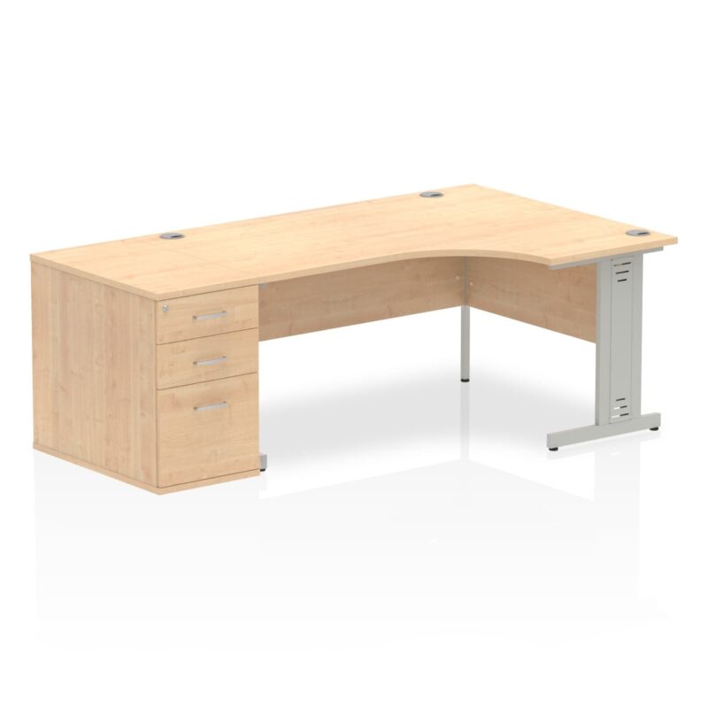 Impulse 1600mm Cable Managed Right Crescent Desk Workstation - Image 12