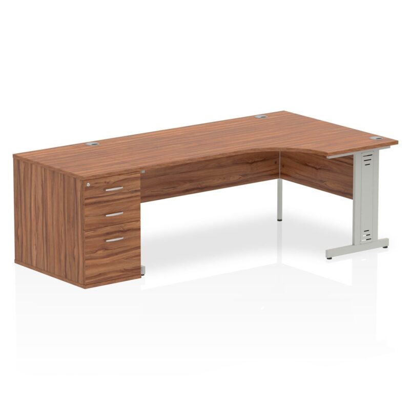 Impulse 1800mm Cable Managed Right Crescent Desk Workstation - Image 16