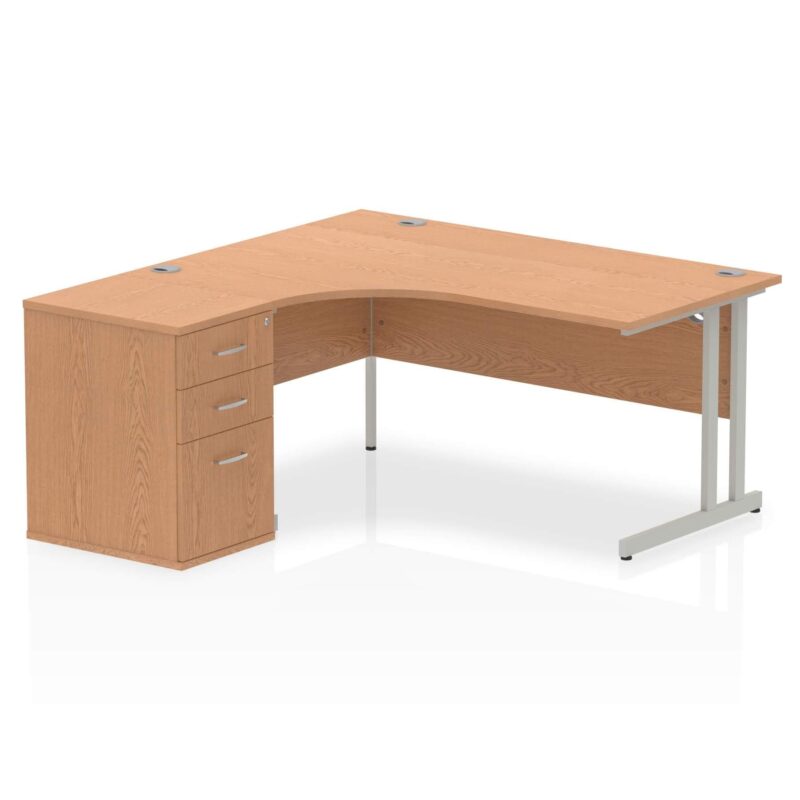 Impulse 1600mm Cantilever Left Crescent Desk Workstation - Image 13
