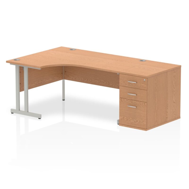 Impulse 1600mm Cantilever Left Crescent Desk Workstation - Image 15