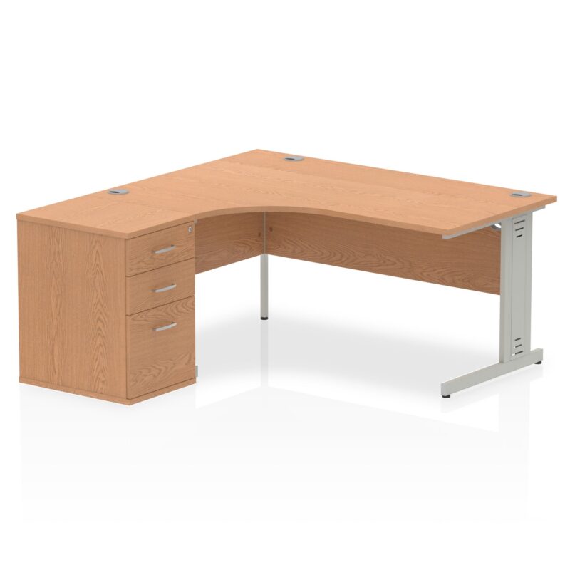 Impulse 1600mm Cable Managed Left Crescent Desk Workstation - Image 17