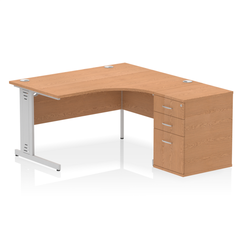 Impulse 1400mm Cable Managed Right Crescent Desk Workstation - Image 18
