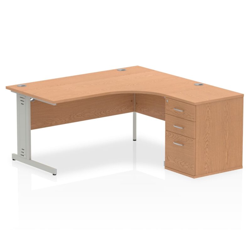 Impulse 1600mm Cable Managed Right Crescent Desk Workstation - Image 4