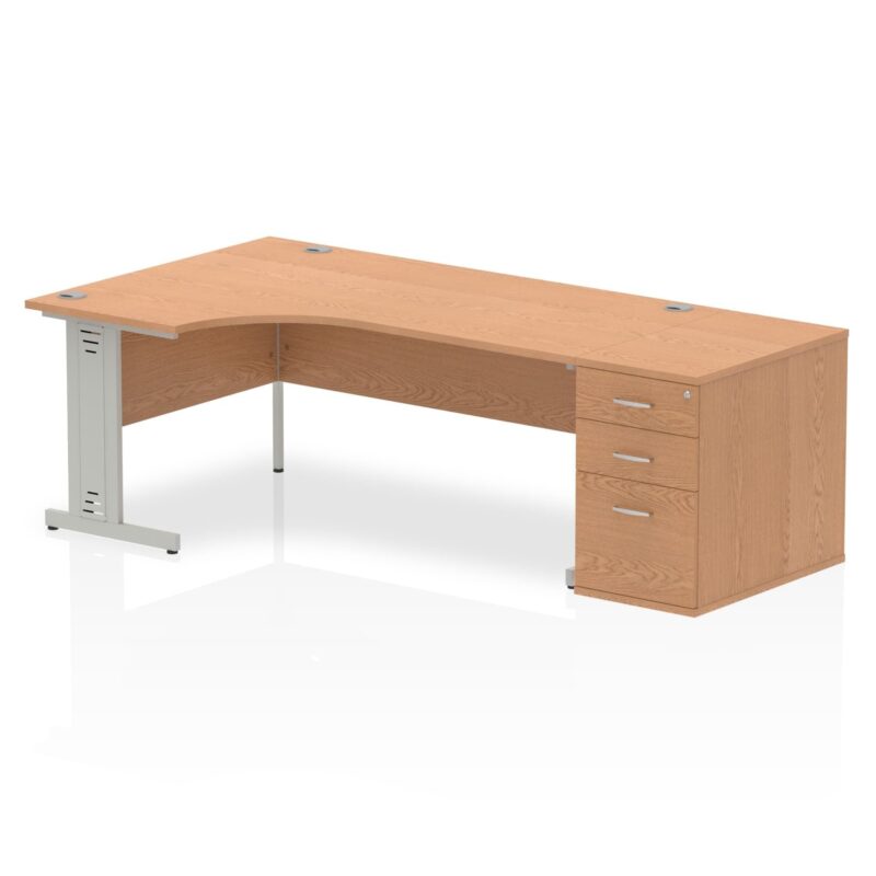 Impulse 1800mm Cable Managed Left Crescent Desk Workstation - Image 14
