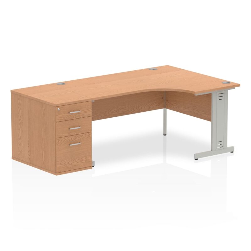 Impulse 1600mm Cable Managed Right Crescent Desk Workstation - Image 14