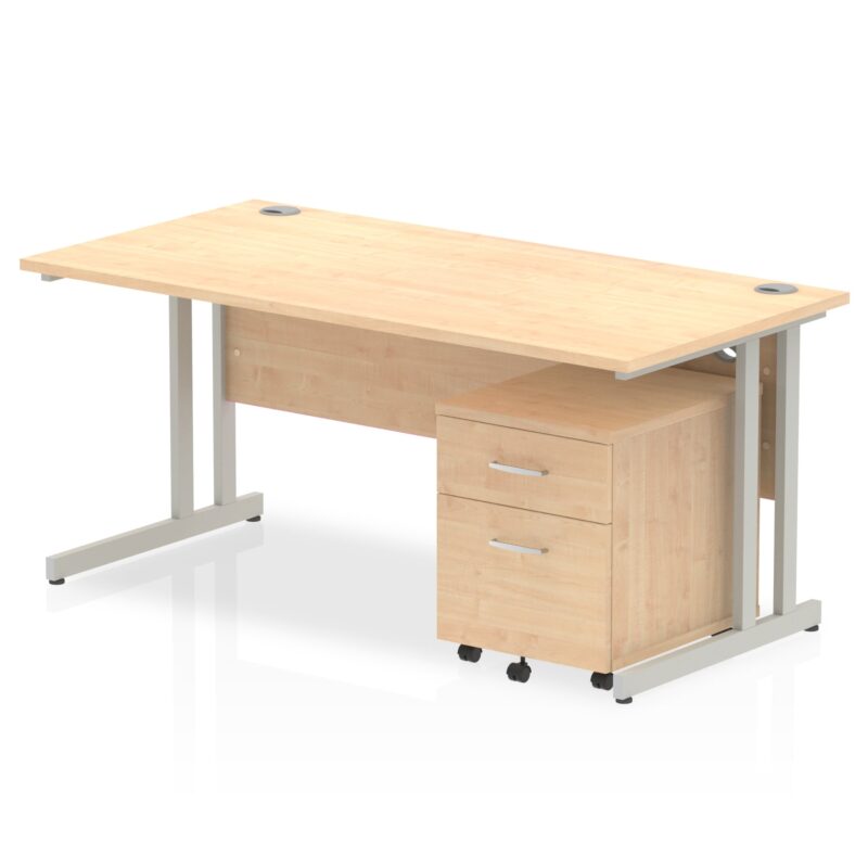 Impulse 1600mm Cantilever Straight Desk With Mobile Pedestal - Image 11