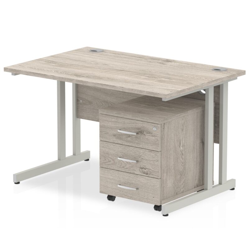 Impulse 1200mm Cantilever Straight Desk With Mobile Pedestal - Image 4