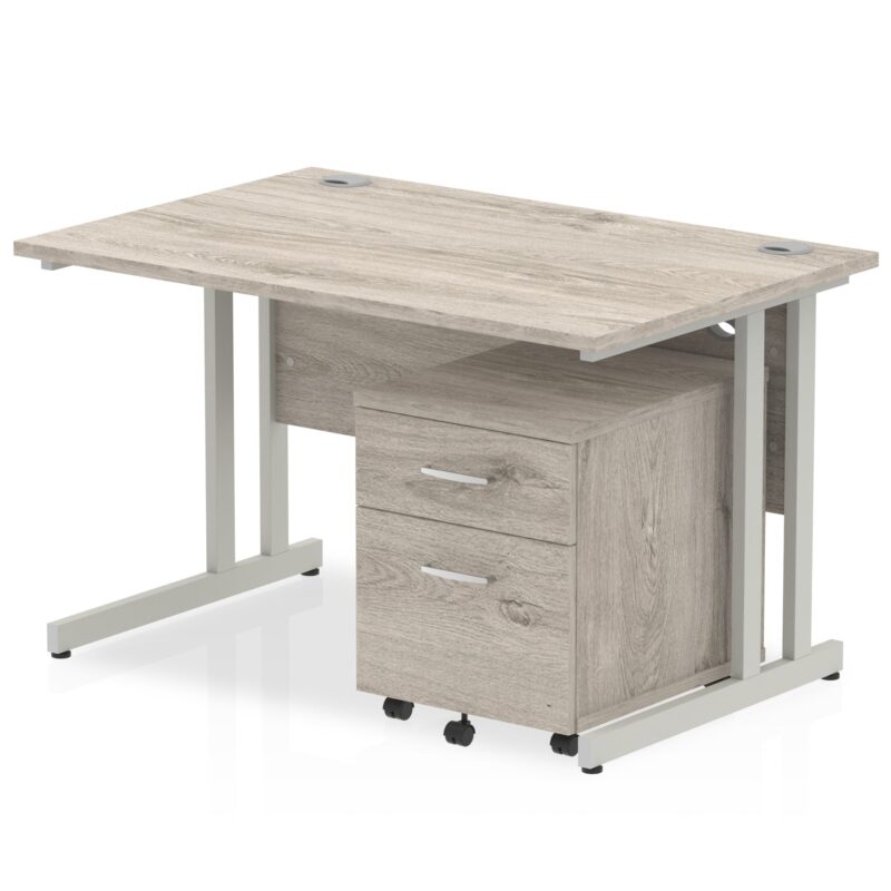 Impulse 1200mm Cantilever Straight Desk With Mobile Pedestal - Image 3