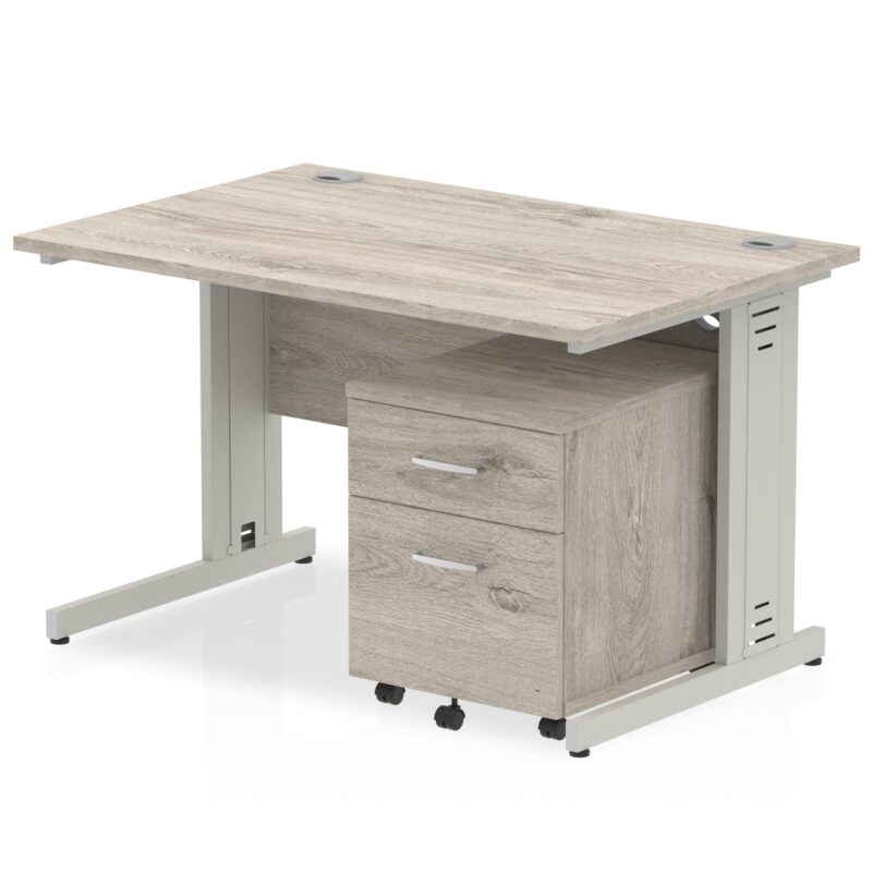 Impulse 1200mm Cable Managed Straight Desk With Mobile Pedestal - Image 14