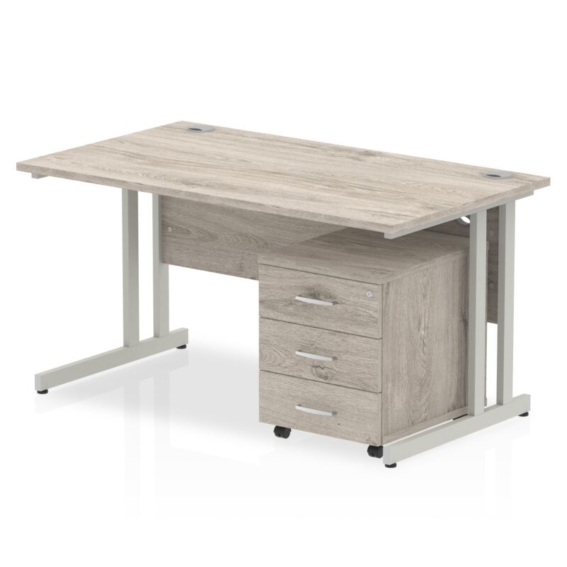Impulse 1400mm Cantilever Straight Desk With Mobile Pedestal - Image 5