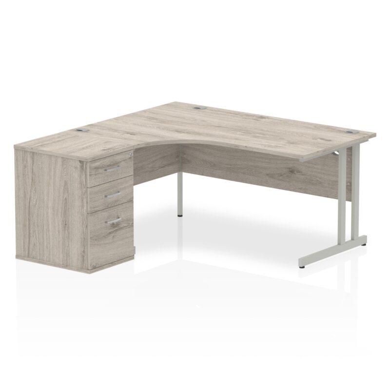 Impulse 1600mm Cantilever Left Crescent Desk Workstation - Image 5