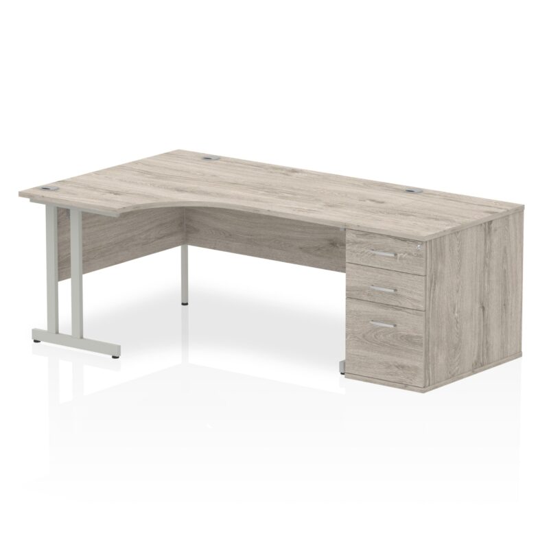 Impulse 1600mm Cantilever Left Crescent Desk Workstation - Image 7