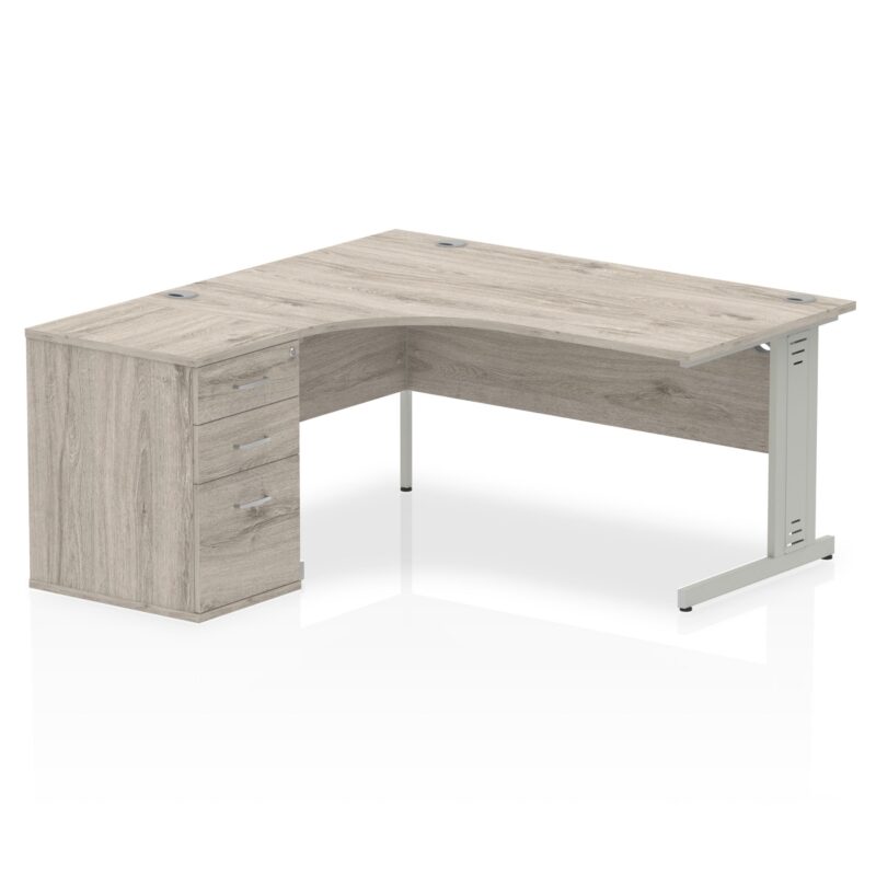 Impulse 1600mm Cable Managed Left Crescent Desk Workstation - Image 3