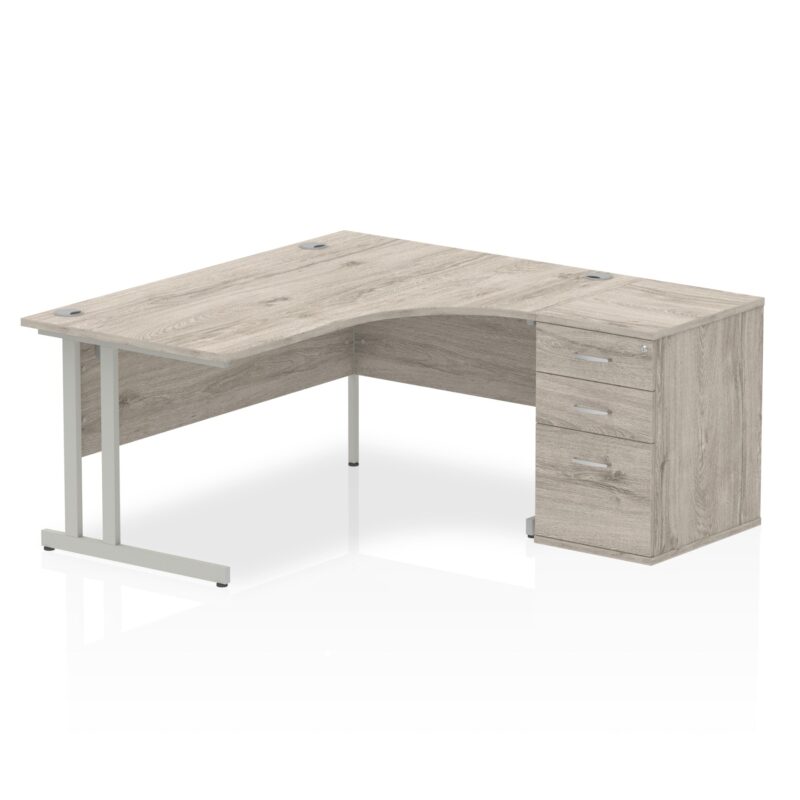 Impulse 1600mm Cantilever Right Crescent Desk Workstation - Image 5
