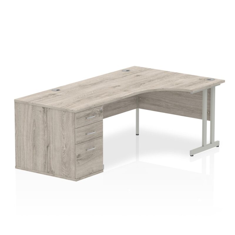 Impulse 1600mm Cantilever Right Crescent Desk Workstation - Image 7