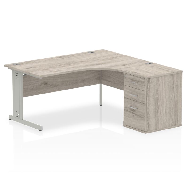 Impulse 1600mm Cable Managed Right Crescent Desk Workstation - Image 9