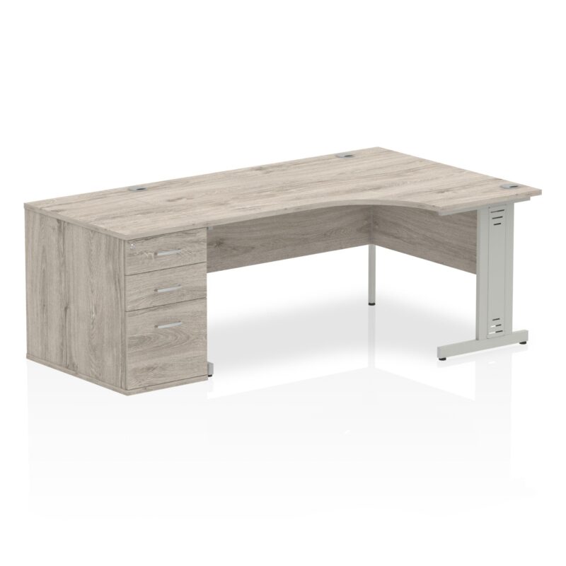 Impulse 1600mm Cable Managed Right Crescent Desk Workstation - Image 10