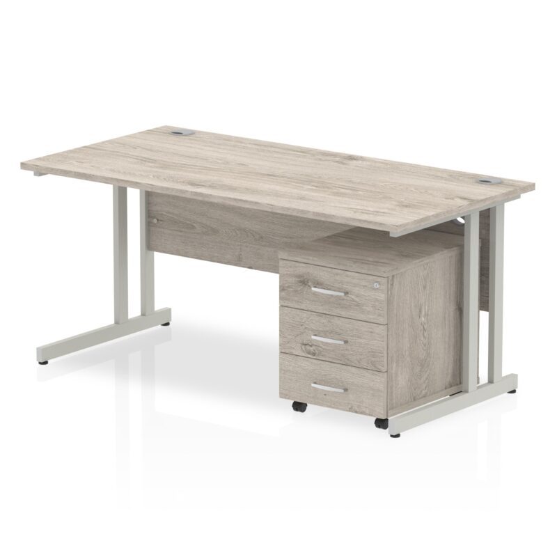 Impulse 1600mm Cantilever Straight Desk With Mobile Pedestal - Image 10