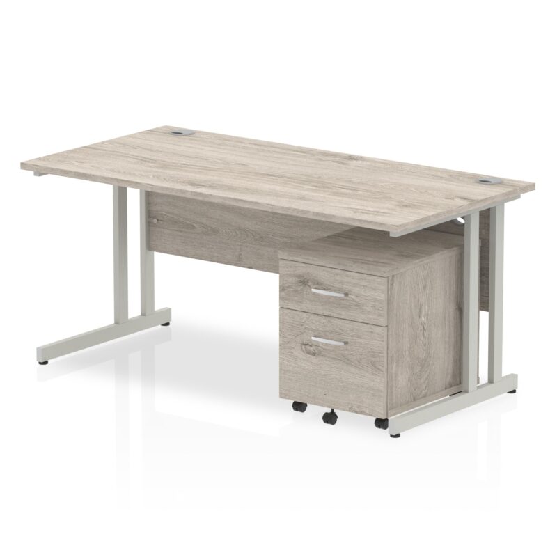 Impulse 1600mm Cantilever Straight Desk With Mobile Pedestal - Image 9