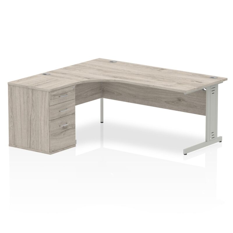 Impulse 1800mm Cable Managed Left Crescent Desk Workstation - Image 9
