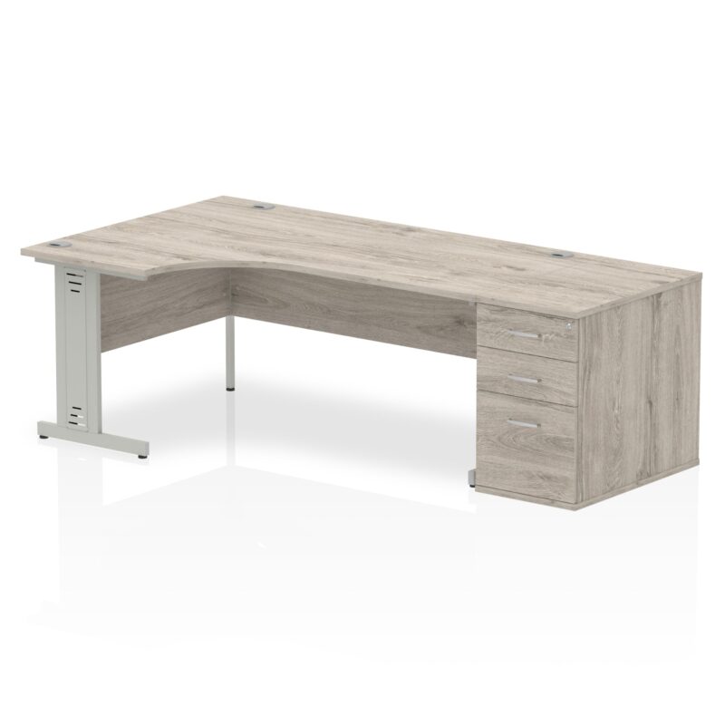 Impulse 1800mm Cable Managed Left Crescent Desk Workstation - Image 10