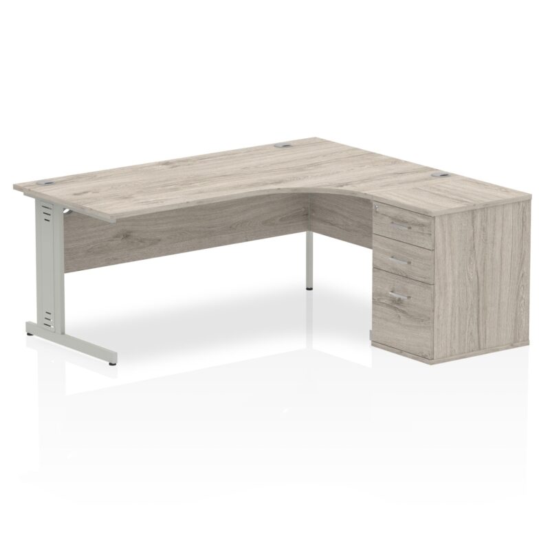 Impulse 1800mm Cable Managed Right Crescent Desk Workstation - Image 9